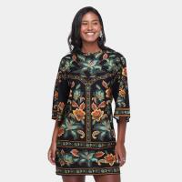 Vestido Manga Longa Juvenil Em Molecotton Minty Preto Zattini